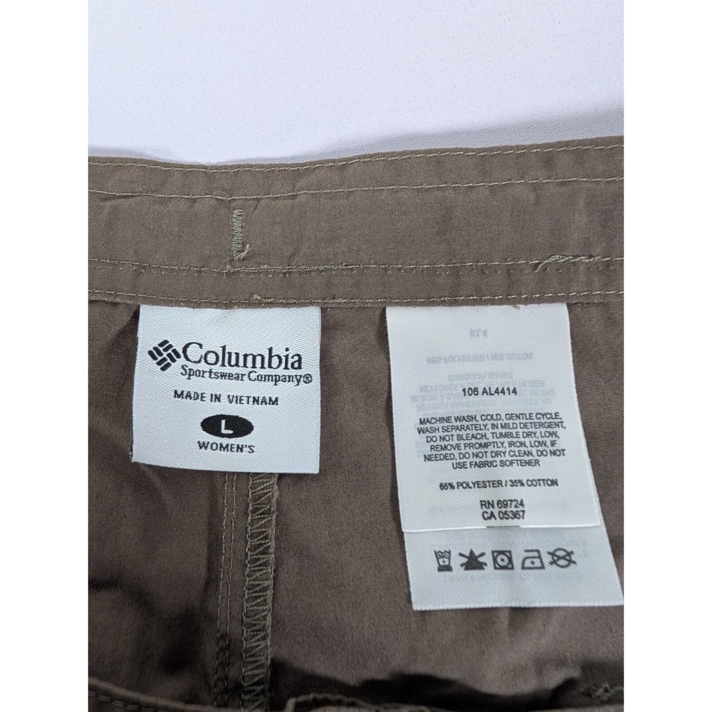 Columbia Shorts Women's‎ Large 5 inch Brown Snappy Cargo II Relaxed Fit Hiking - Picture 3 of 11